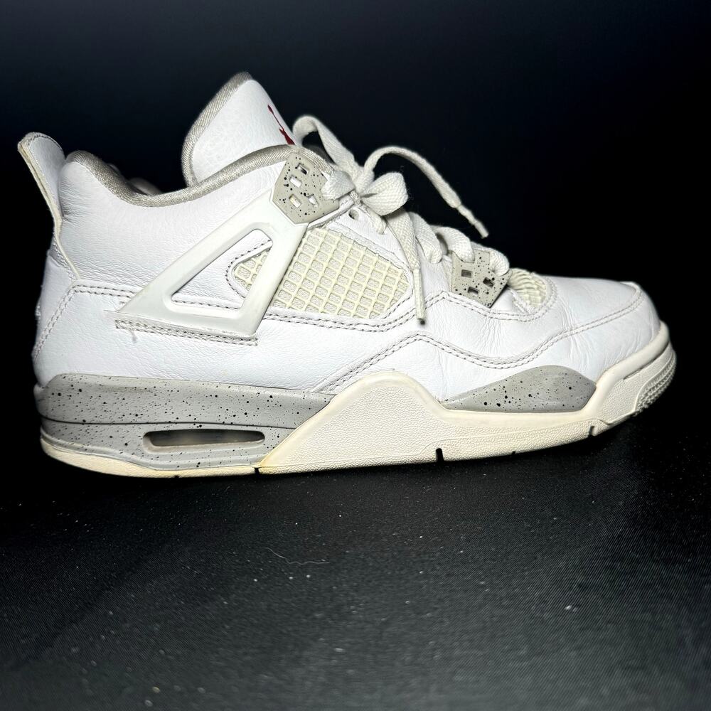 Size 7 - Nike Air Jordan 4 Retro GS White Oreo Men's Shoes
